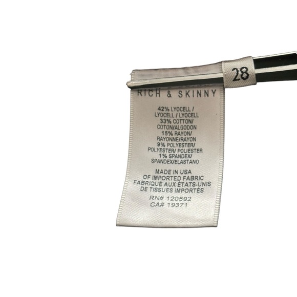 NWOT RICH & SKINNY WAX COATED OLIVE JEANS STYLE 1575709C SZ28 - Picture 8 of 9